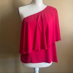 Lucky Brand Fuchsia Off One Shoulder Top Size M